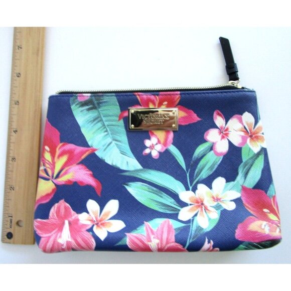 Victoria's Secret Navy & Floral Makeup Pouch/Case/Clutch - New without Tags - Picture 12 of 12